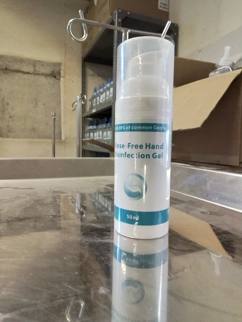 Rinse-Free Hand Disinfection Gel 50ml bottles (x2)